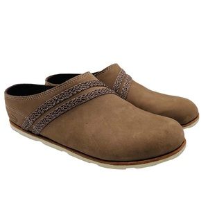 Chaco Harper Leather Tan Boho Bohemian Slide Slip on Mules in Caribou Size 7.5